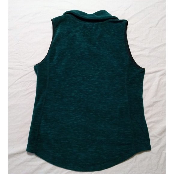 Women's OLD NAVY Teal Poly 2 Pocket Zip-Up Vest Size MEDIUM - Picture 3 of 4